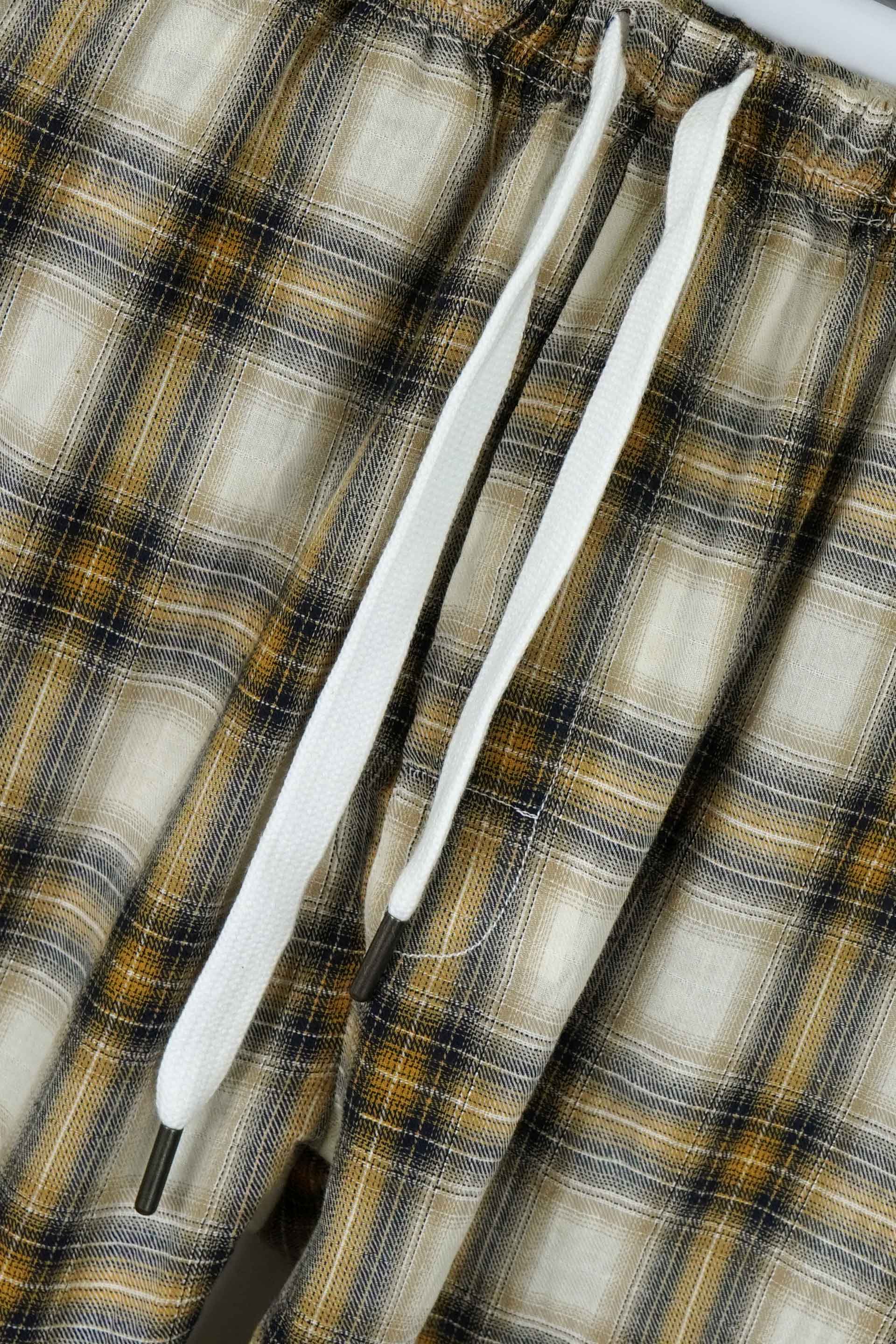 FRENCH BEIGE CHECK COSY TROUSER