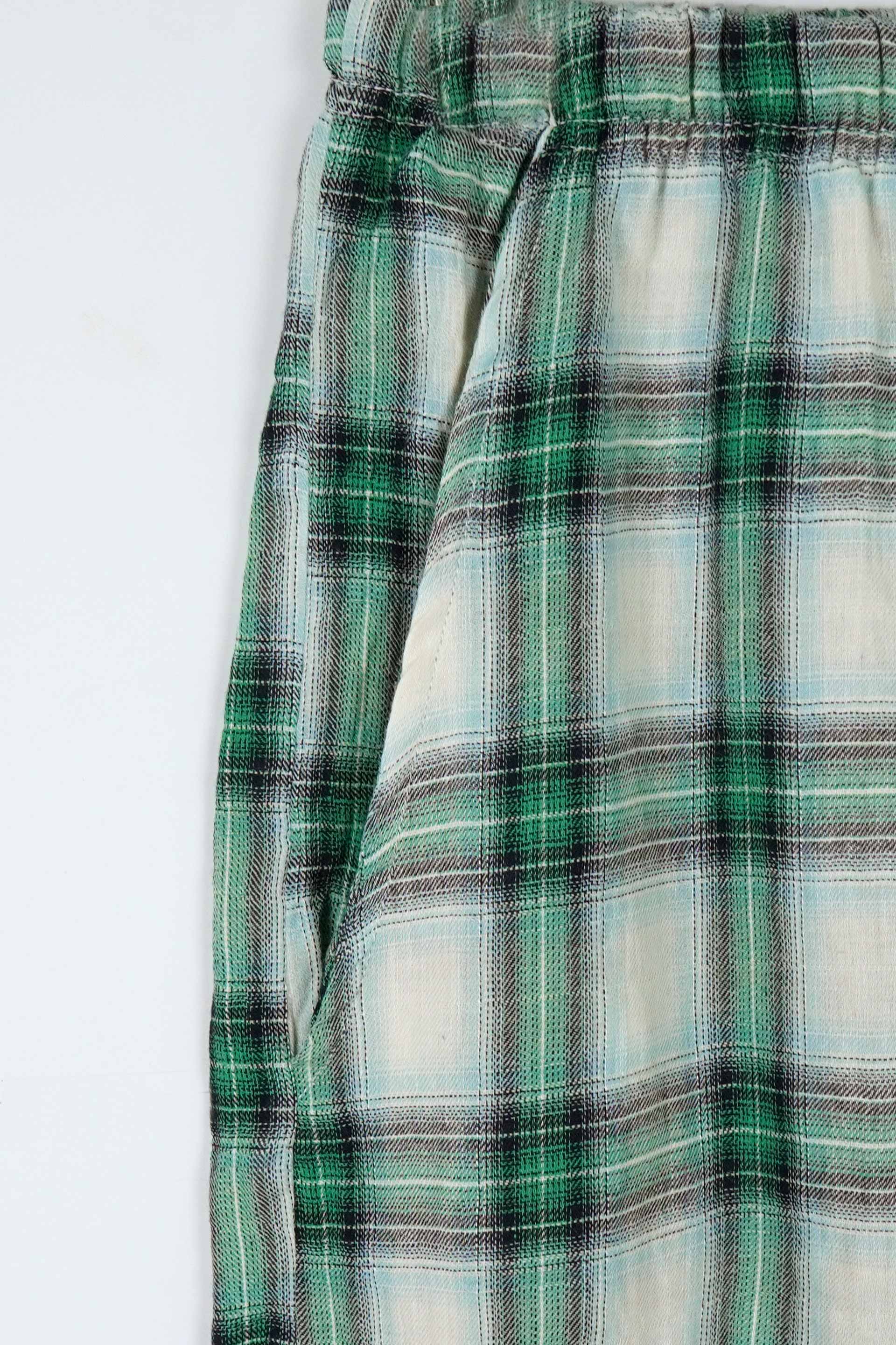 LIGHT GREEN CHECK COSY TROUSER