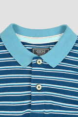 STRIPE TEAL COLOR POLO SHIRT