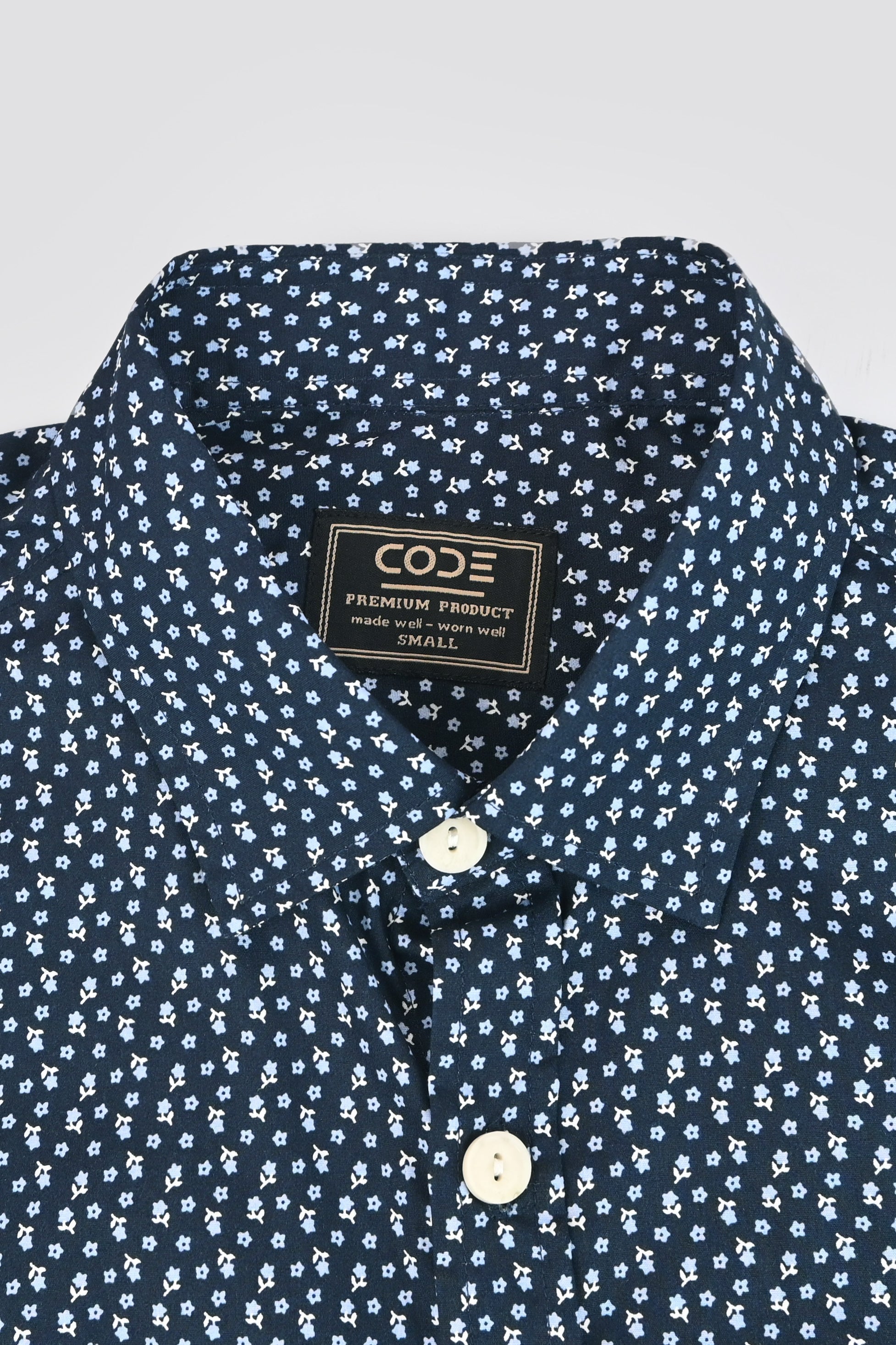 PRINTED NAVY CASUAL SHIRT