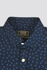 NAVY PRINTED CASUAL SHIRT