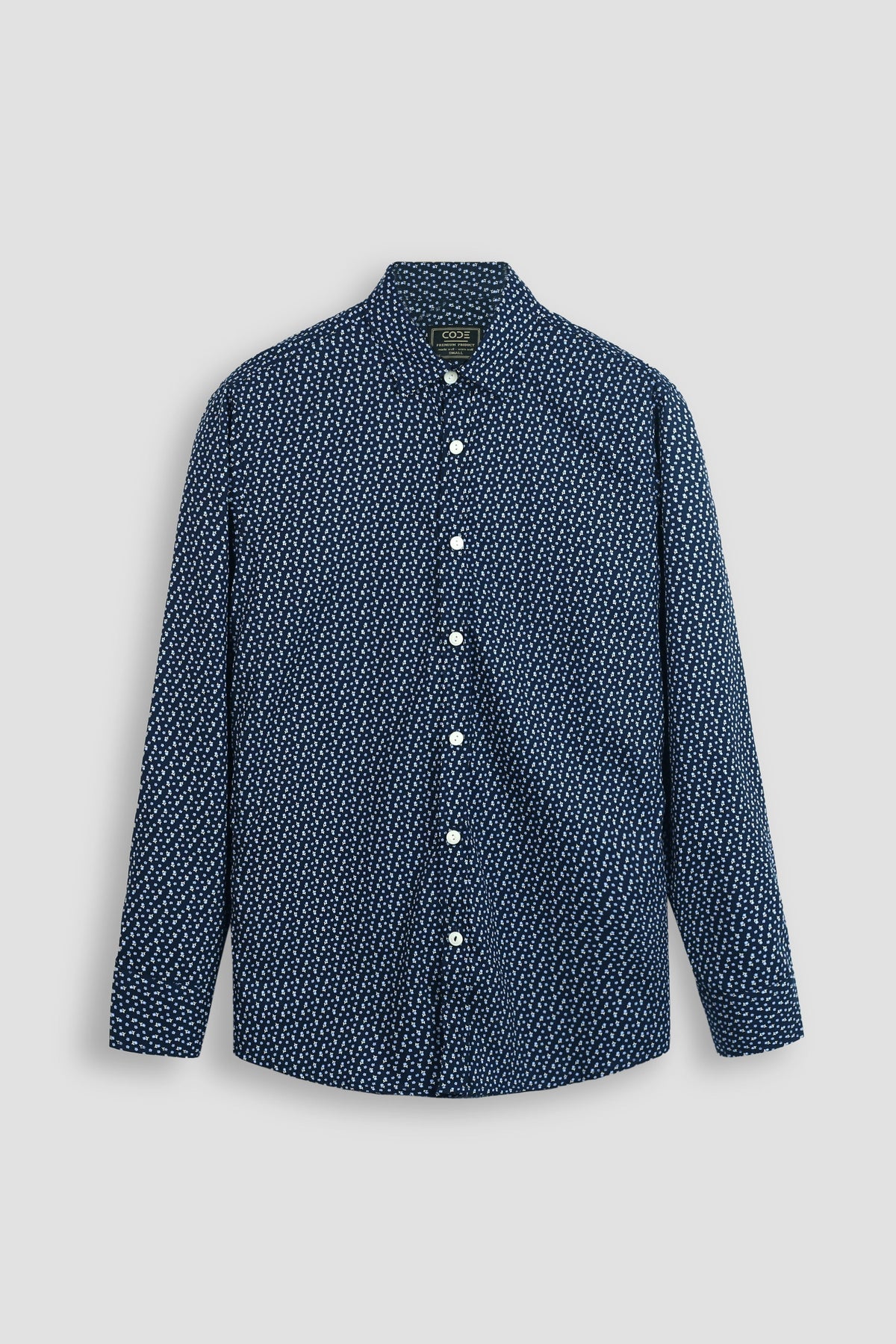 PRINTED NAVY CASUAL SHIRT