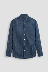 PRINTED NAVY CASUAL SHIRT