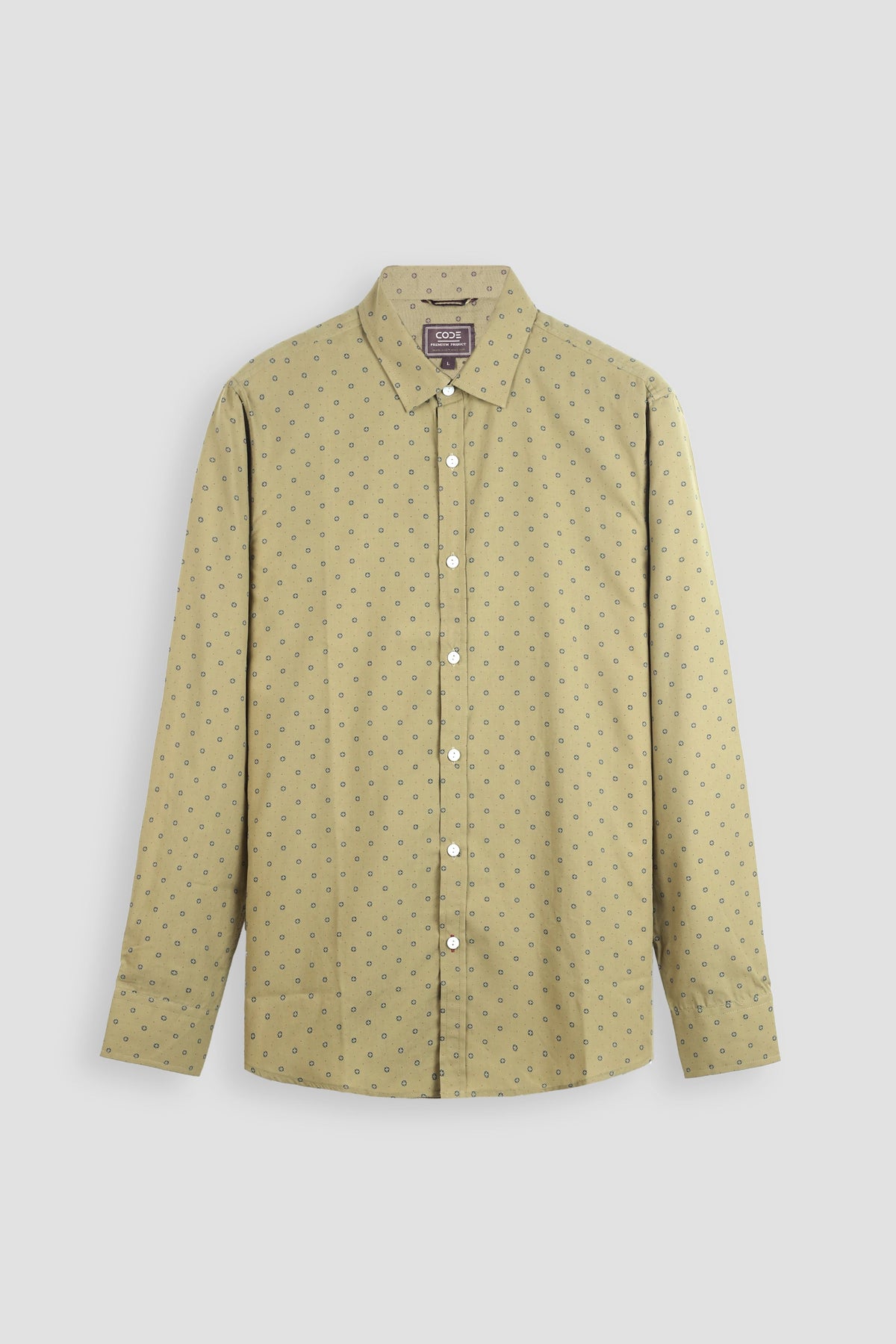 BEIGE DOTTED CASUAL SHIRT