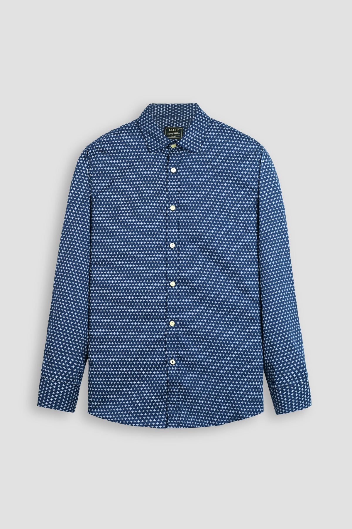 PRINTED NAVY CASUAL SHIRT