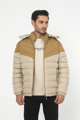 KHAKIS DOUBLE SIDED HOODED PUFFER JACKET