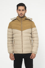 KHAKIS DOUBLE SIDED HOODED PUFFER JACKET