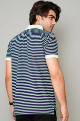 Stripe Navy/Green Polo Shirt