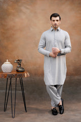 LIGHT GRAY WOOL KAMEEZ SHALWAR