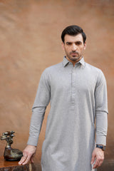 LIGHT GRAY WOOL KAMEEZ SHALWAR