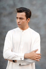 WHITE EMBROIDED KAMEEZ SHALWAR