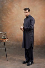 BLACK PLAIN KAMEEZ SHALWAR