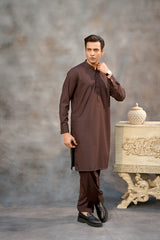 BASIC BROWN KAMEEZ SHALWAR