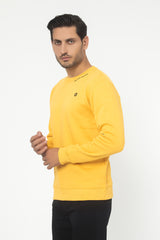 YELLOW FLEECE CREW NECK SWEAT SHIRT