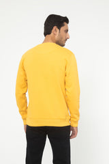 YELLOW FLEECE CREW NECK SWEAT SHIRT