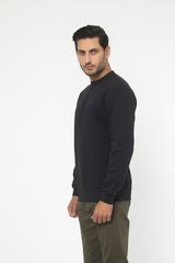 BLACK FLEECE CREW NECK SWEAT SHIRT