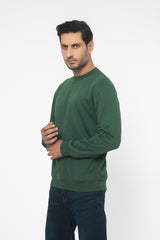 GREEN FLEECE CREW NECK SWEAT SHIRT