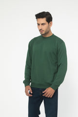 GREEN FLEECE CREW NECK SWEAT SHIRT