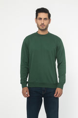 GREEN FLEECE CREW NECK SWEAT SHIRT