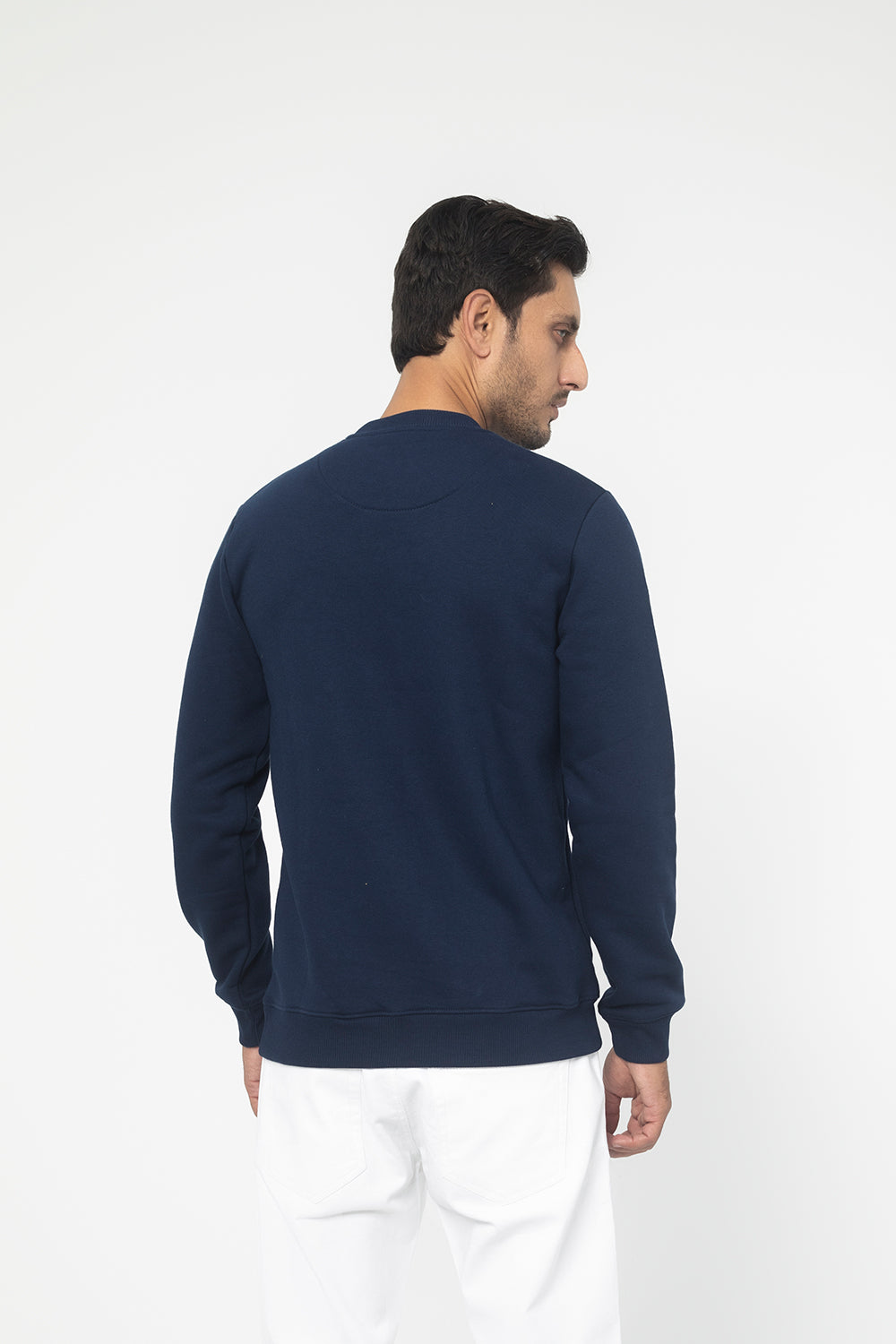 NAVY FLEECE CREW NECK SWEAT SHIRT