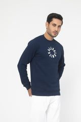 NAVY FLEECE CREW NECK SWEAT SHIRT