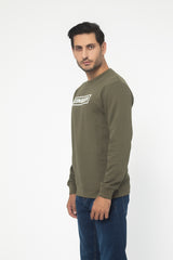 ARMY GREEN FLEECE CREW NECK SWEAT SHIRT