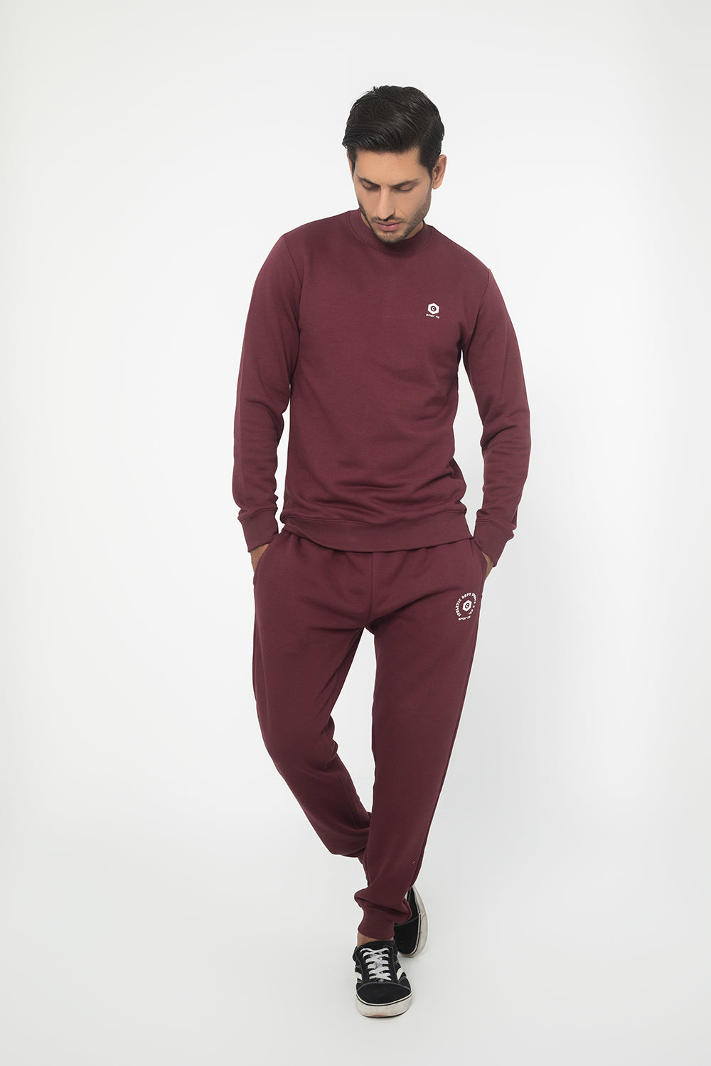 MAROON REGULAR-FIT WINTER TRACK SUIT