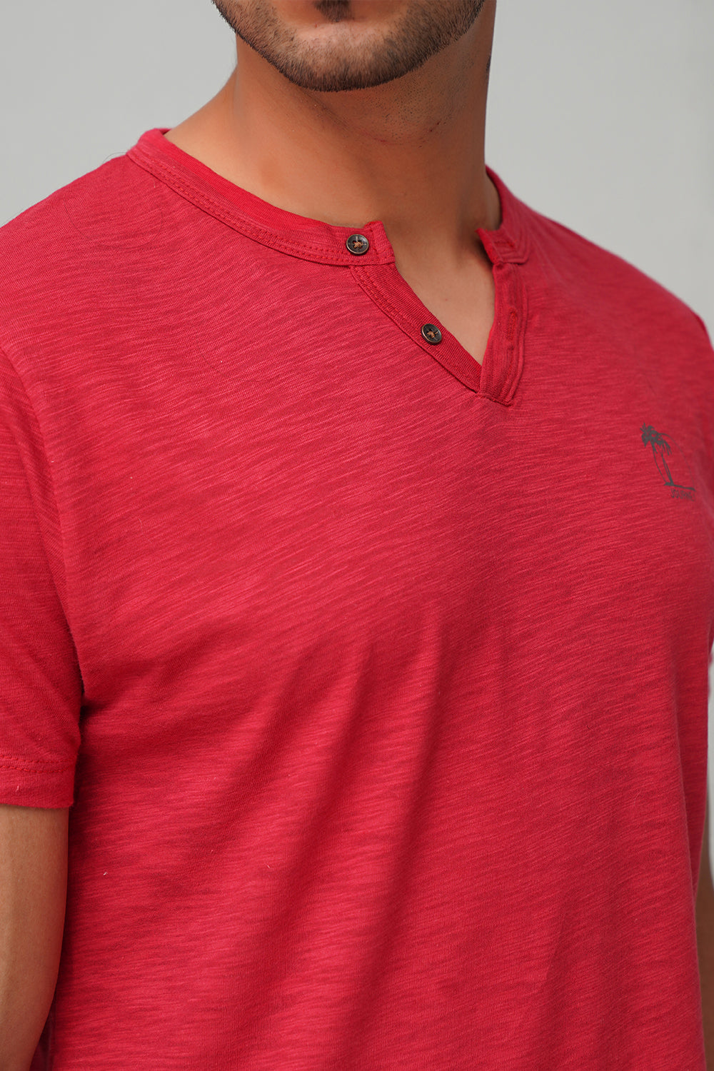 Red Henley T-Shirt