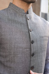 GRAY CHECK WAISTCOAT