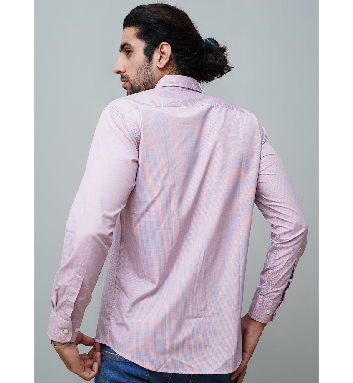 Check Pink Button Down Casual Shirt