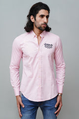 Pink Embroidery Casual Shirt