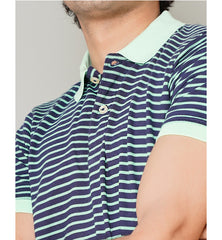 Stripe Navy/Green Polo Shirt