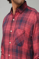 Check Rust Casual Shirt