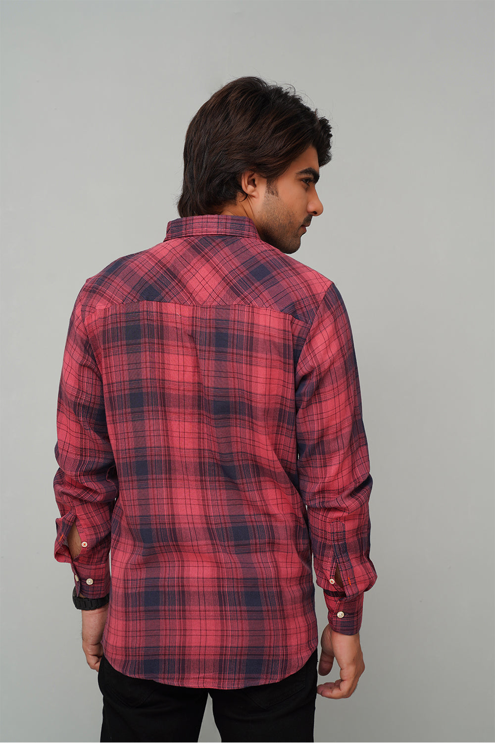 Check Rust Casual Shirt